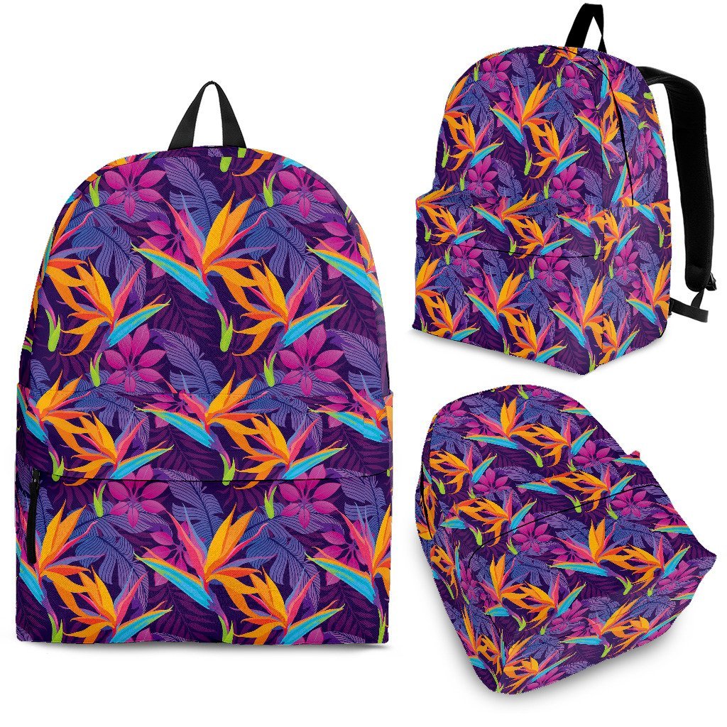 Floral Hawaiian Tropical Palm Leaves Pattern Print Premium Backpack-grizzshop