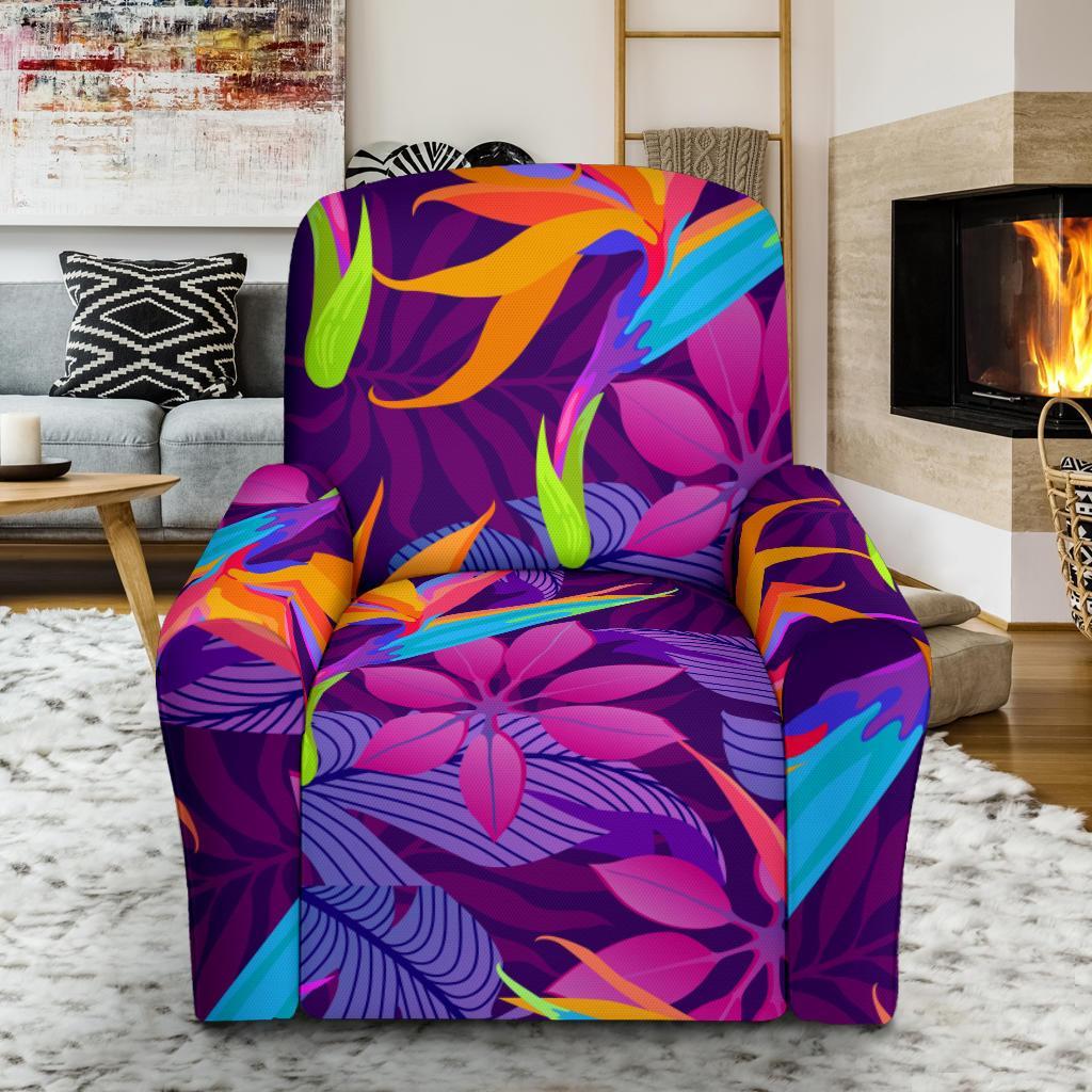 Floral Hawaiian Tropical Palm Leaves Pattern Print Recliner Cover-grizzshop