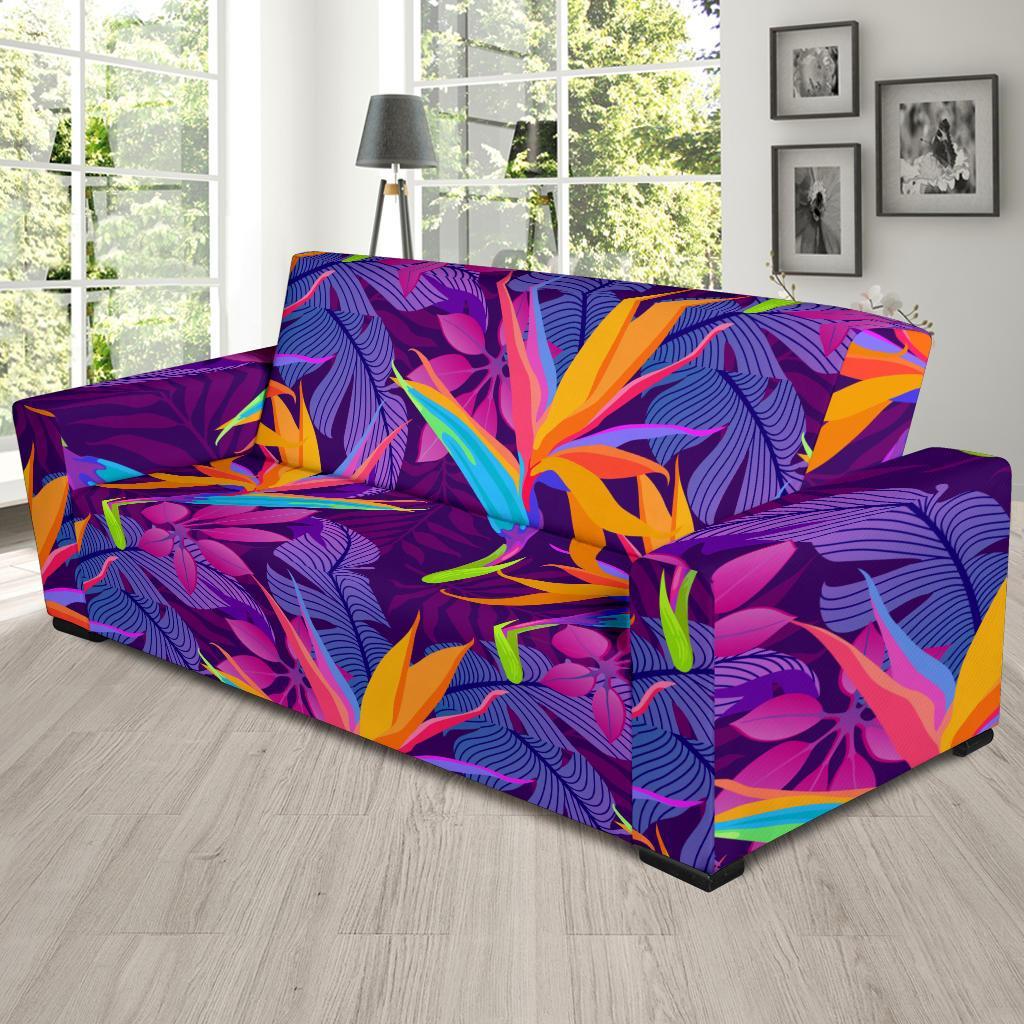 Floral Hawaiian Tropical Palm Leaves Pattern Print Sofa Covers-grizzshop