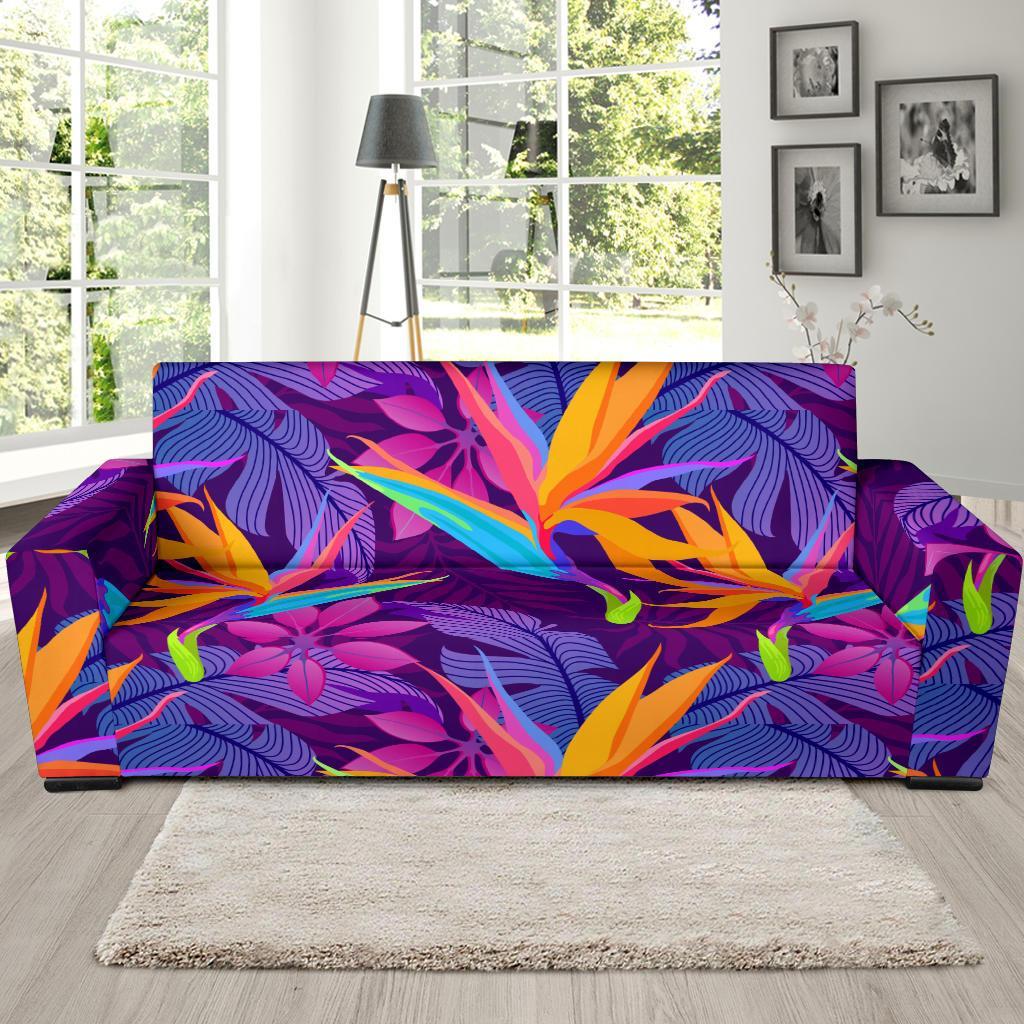 Floral Hawaiian Tropical Palm Leaves Pattern Print Sofa Covers-grizzshop