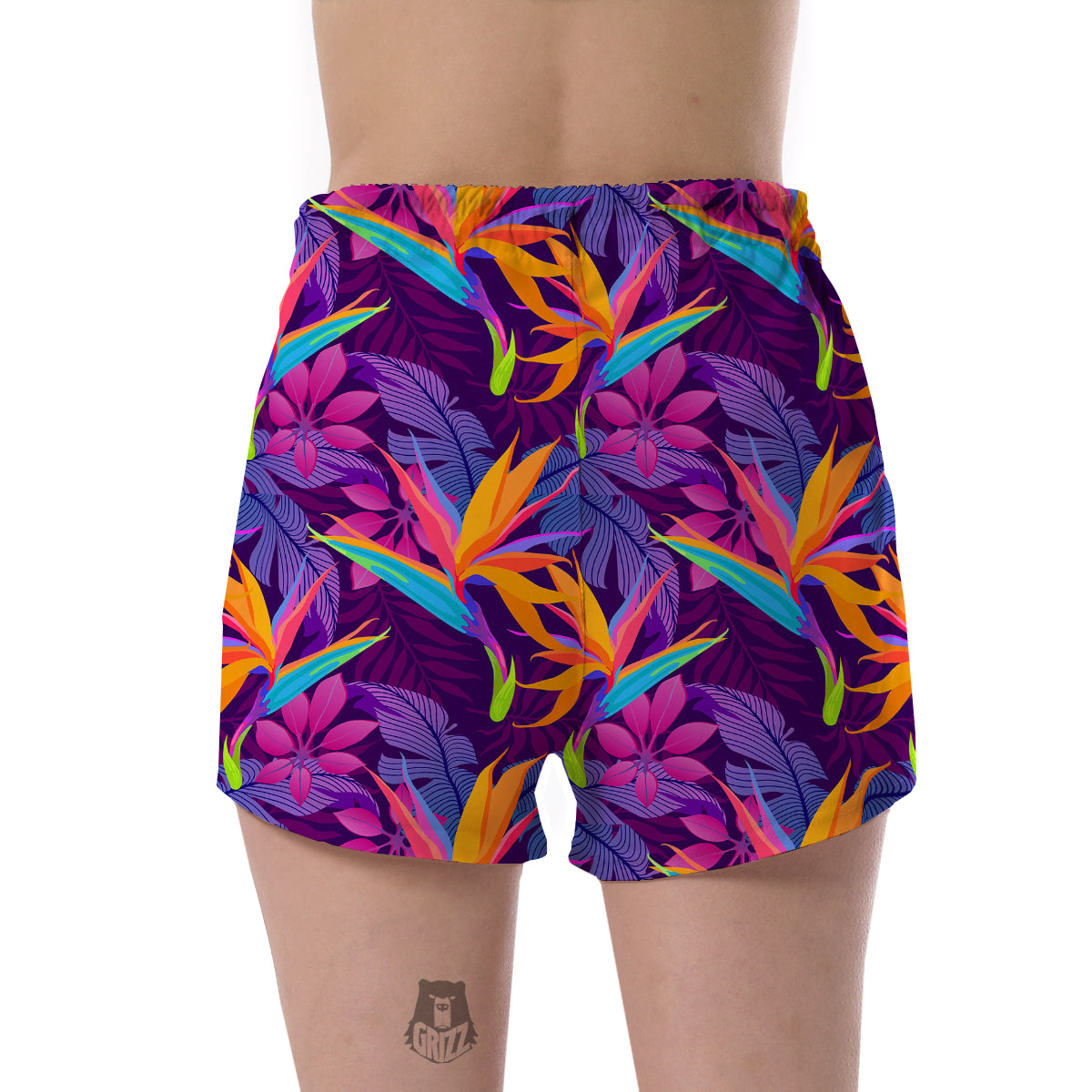Floral Hawaiian Tropical Palm Leaves Pattern Print Women's Shorts-grizzshop