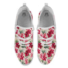 Floral Hibiscus Flower Print Pattern White Athletic Shoes-grizzshop