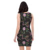 Floral Janpanese Dragon Print Bodycon Dress-grizzshop