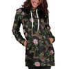 Floral Janpanese Dragon Print Hoodie Dress-grizzshop