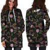 Floral Janpanese Dragon Print Hoodie Dress-grizzshop