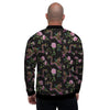 Floral Janpanese Dragon Print Men's Bomber Jacket-grizzshop