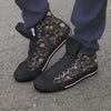 Floral Janpanese Dragon Print Men's High Top Shoes-grizzshop