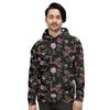 Floral Janpanese Dragon Print Men's Hoodie-grizzshop