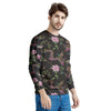 Floral Janpanese Dragon Print Men's Sweatshirt-grizzshop