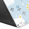 Floral Kitten Cat Pattern Print Floor Mat-grizzshop