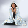 Floral Kitten Cat Pattern Print Hooded Blanket-grizzshop