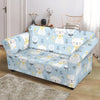 Floral Kitten Cat Pattern Print Loveseat Cover-grizzshop