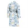 Floral Kitten Cat Pattern Print Men Long Robe-grizzshop