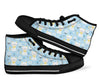 Floral Kitten Cat Pattern Print Men Women's High Top Shoes-grizzshop