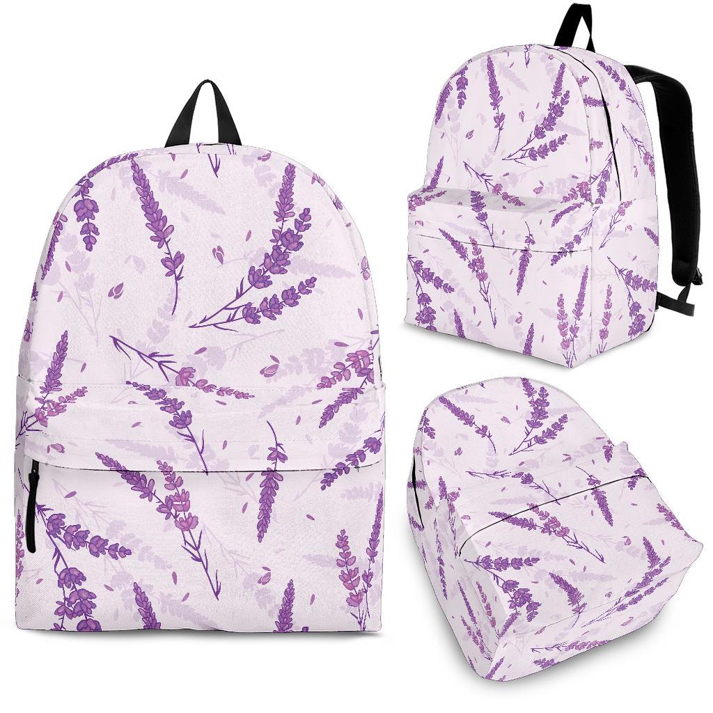 Floral Lavender Pattern Print Backpack-grizzshop