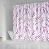 Floral Lavender Pattern Print Bathroom Shower Curtain-grizzshop