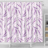 Floral Lavender Pattern Print Bathroom Shower Curtain-grizzshop