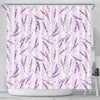 Floral Lavender Pattern Print Bathroom Shower Curtain-grizzshop