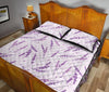 Floral Lavender Pattern Print Bed Set Quilt-grizzshop