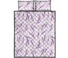 Floral Lavender Pattern Print Bed Set Quilt-grizzshop