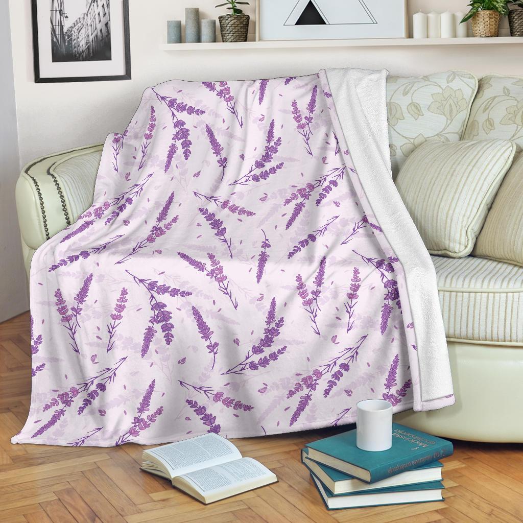 Floral Lavender Pattern Print Blanket-grizzshop