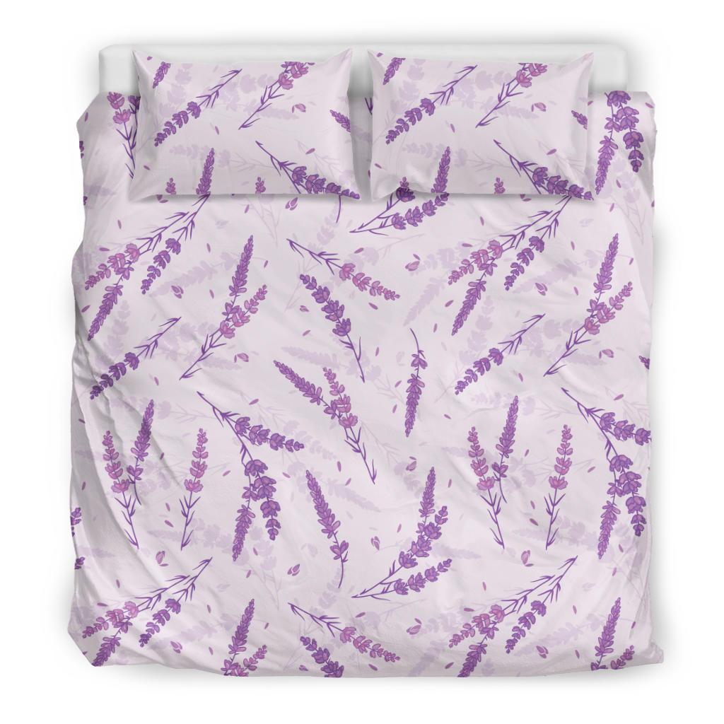 Floral Lavender Pattern Print Duvet Cover Bedding Set-grizzshop