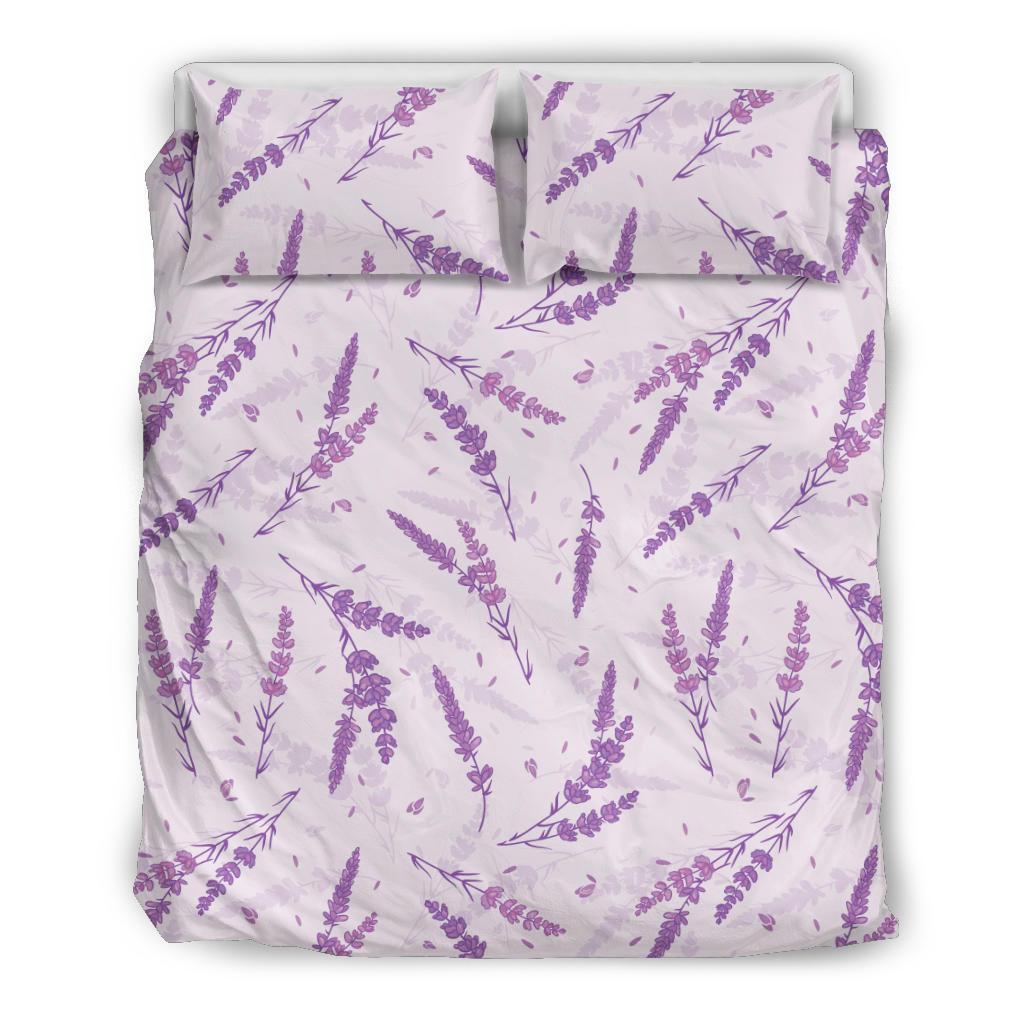 Floral Lavender Pattern Print Duvet Cover Bedding Set-grizzshop