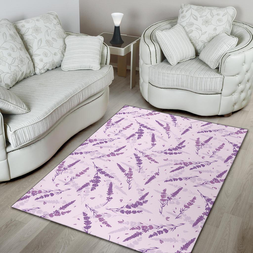 Floral Lavender Pattern Print Floor Mat-grizzshop