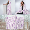 Floral Lavender Pattern Print Hooded Blanket-grizzshop