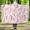 Floral Lavender Pattern Print Hooded Blanket-grizzshop