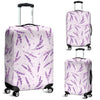 Floral Lavender Pattern Print Luggage Cover Protector-grizzshop