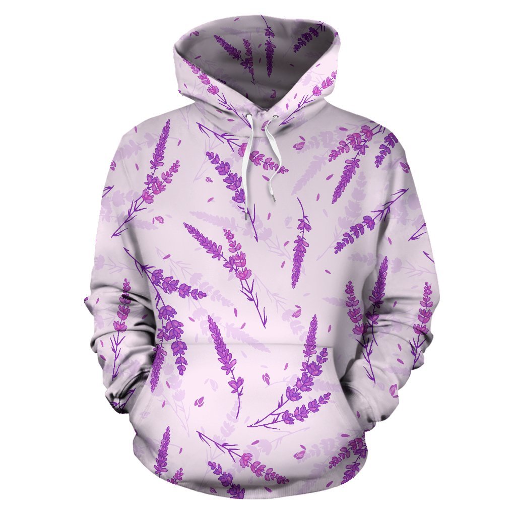 Floral Lavender Pattern Print Men Women Pullover Hoodie-grizzshop