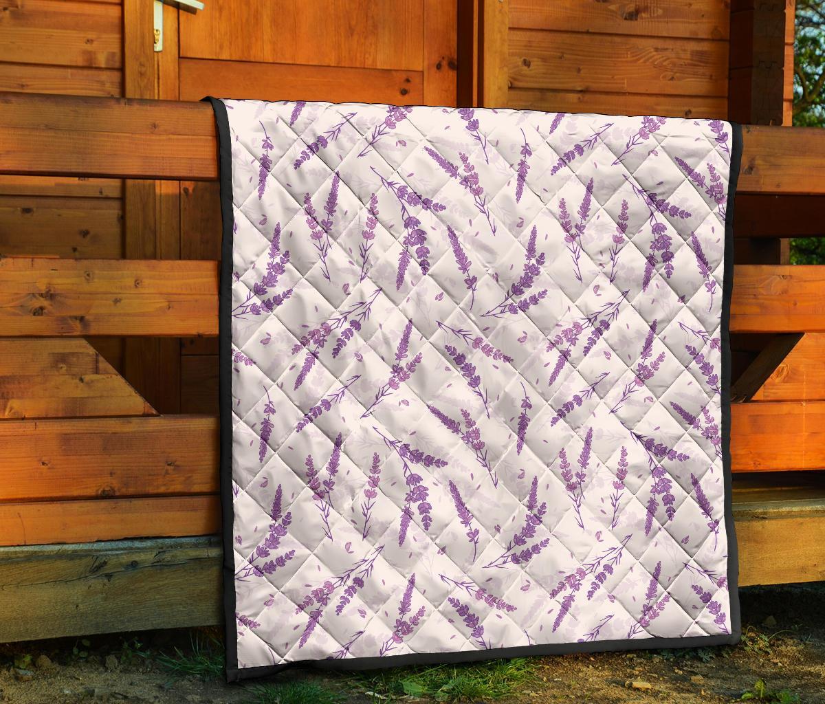 Floral Lavender Pattern Print Quilt-grizzshop
