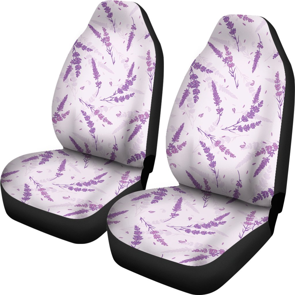 Floral Lavender Pattern Print Universal Fit Car Seat Covers-grizzshop