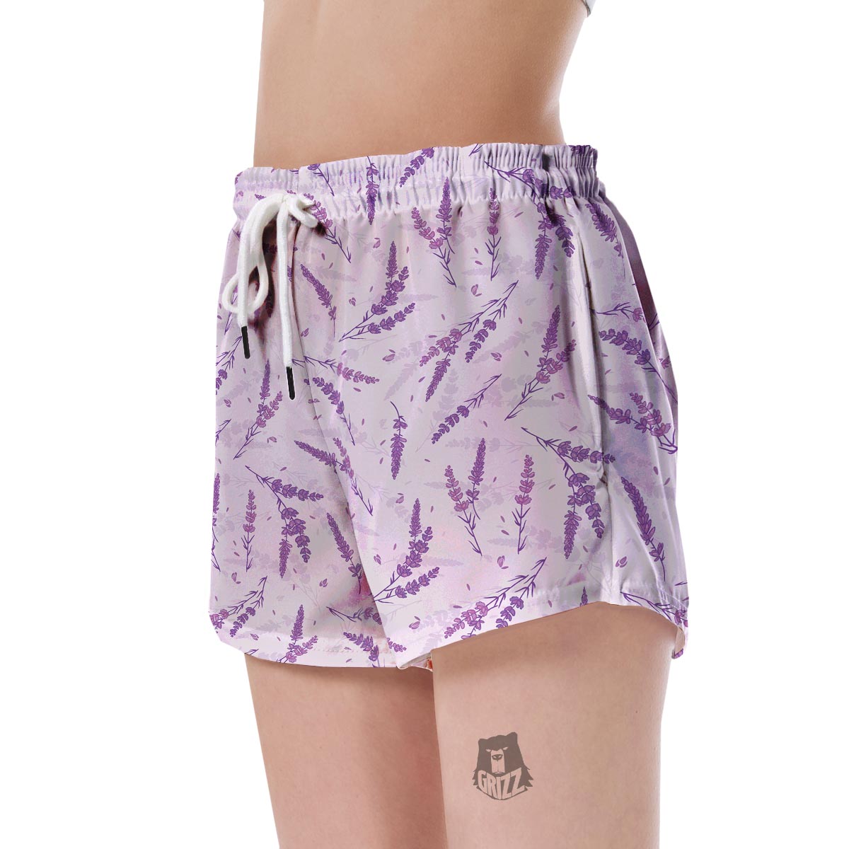 Floral Lavender Pattern Print Women's Shorts-grizzshop