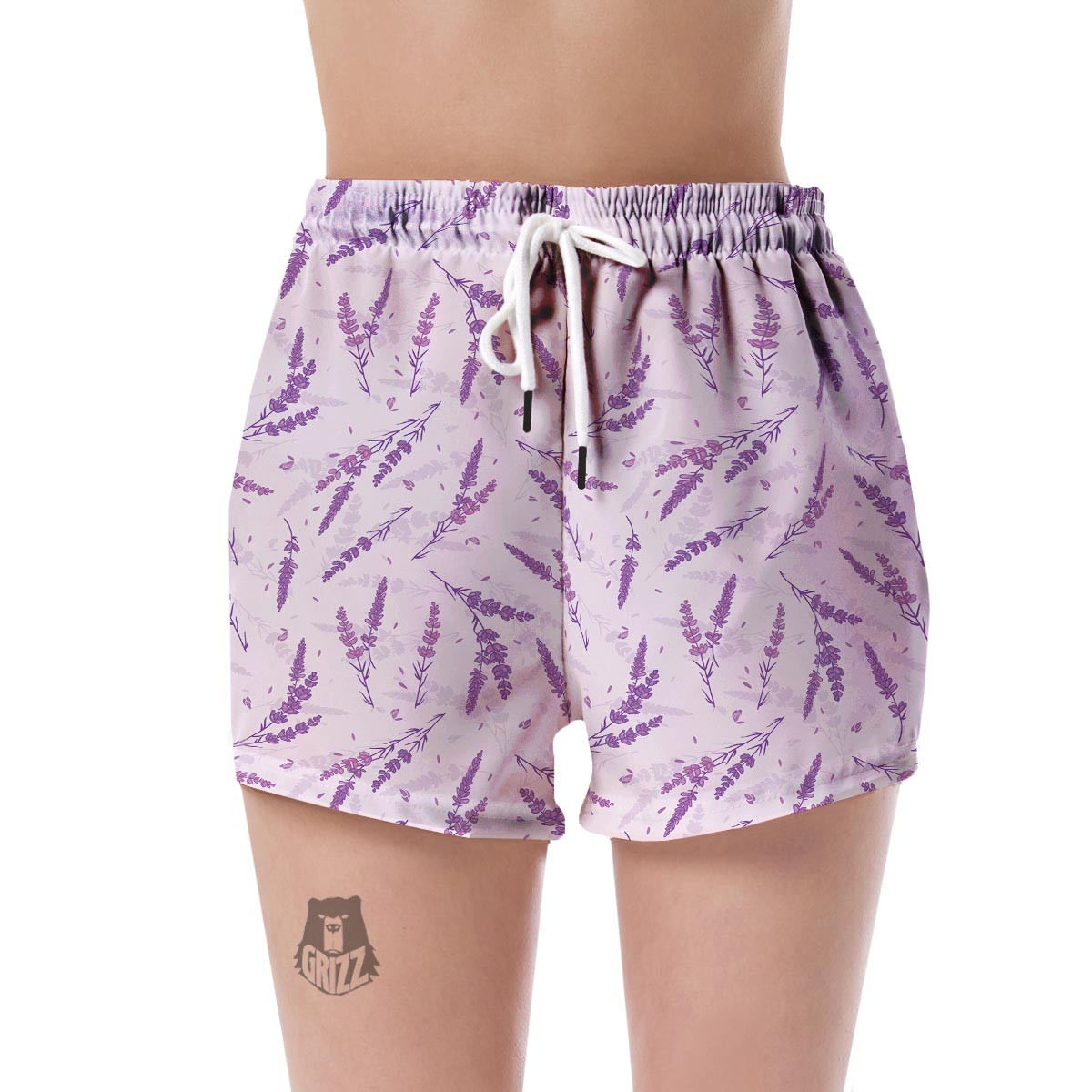 Floral Lavender Pattern Print Women's Shorts-grizzshop