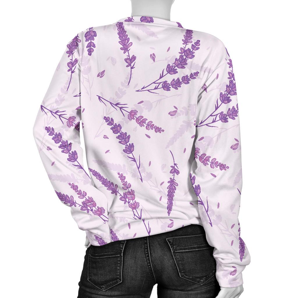 Floral Lavender Pattern Print Women's Sweatshirt-grizzshop