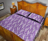 Floral Lavender Print Pattern Bed Set Quilt-grizzshop