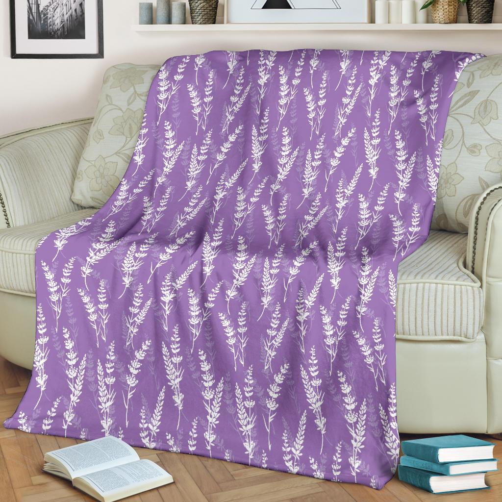 Floral Lavender Print Pattern Blanket-grizzshop