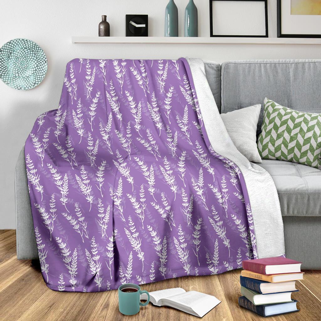 Floral Lavender Print Pattern Blanket-grizzshop