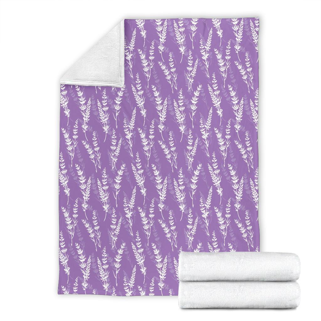 Floral Lavender Print Pattern Blanket-grizzshop