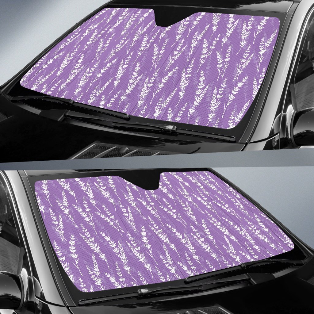 Floral Lavender Print Pattern Car Sun Shade-grizzshop