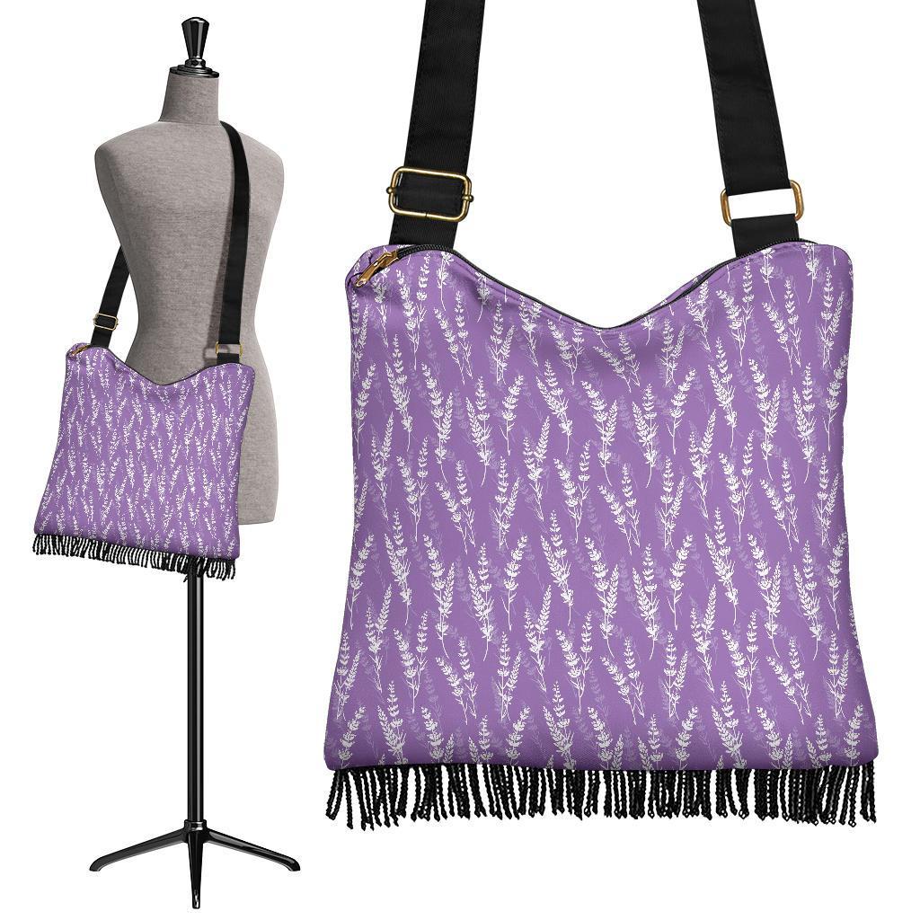 Floral Lavender Print Pattern Crossbody bags-grizzshop