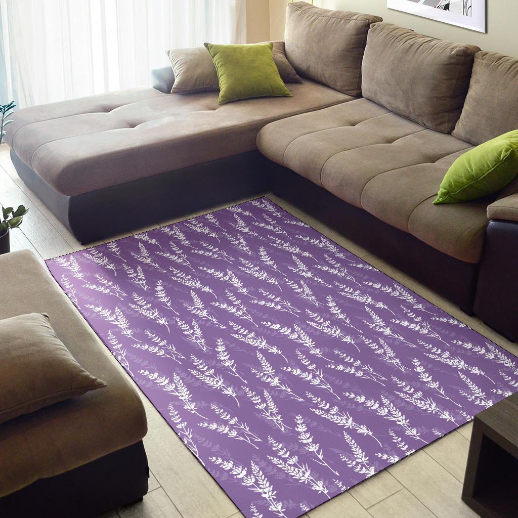 Floral Lavender Print Pattern Floor Mat-grizzshop