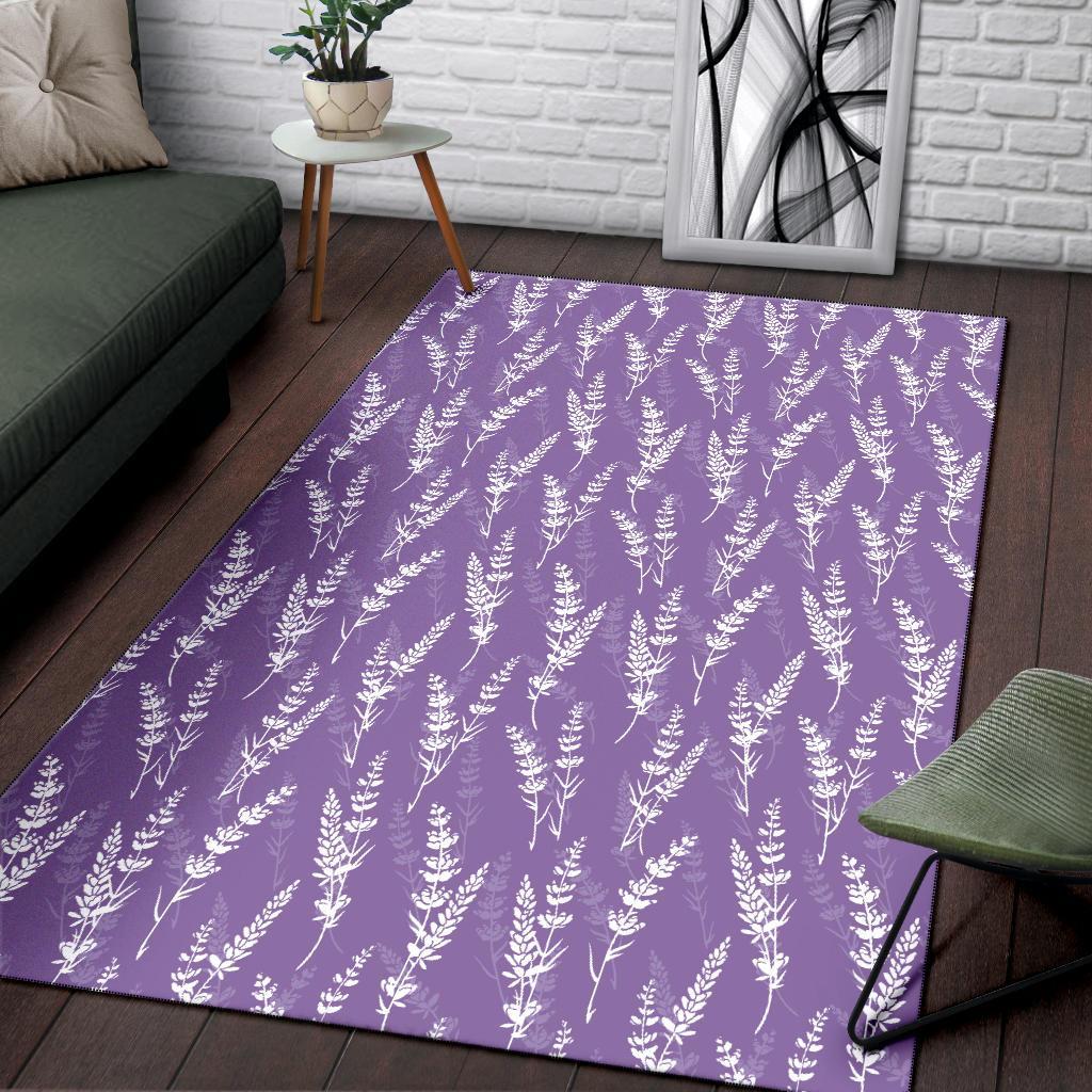 Floral Lavender Print Pattern Floor Mat-grizzshop