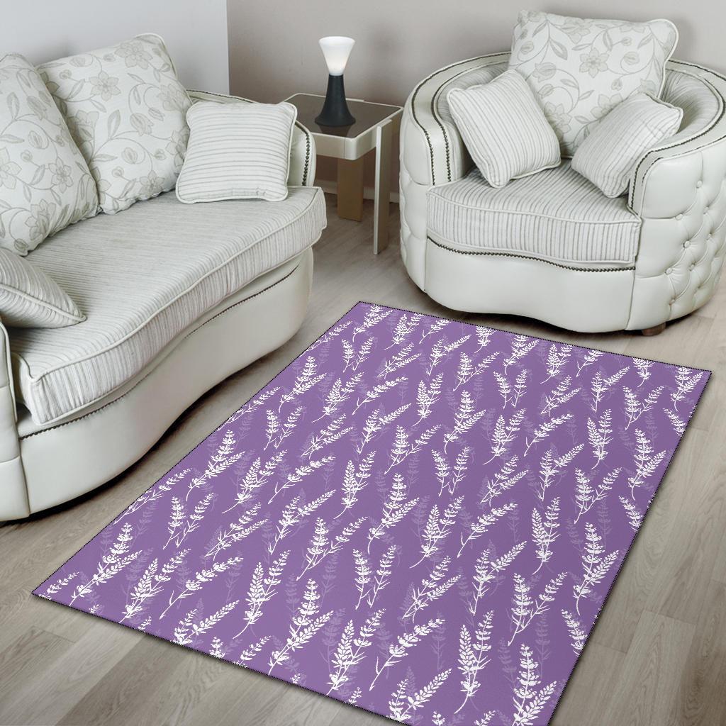 Floral Lavender Print Pattern Floor Mat-grizzshop