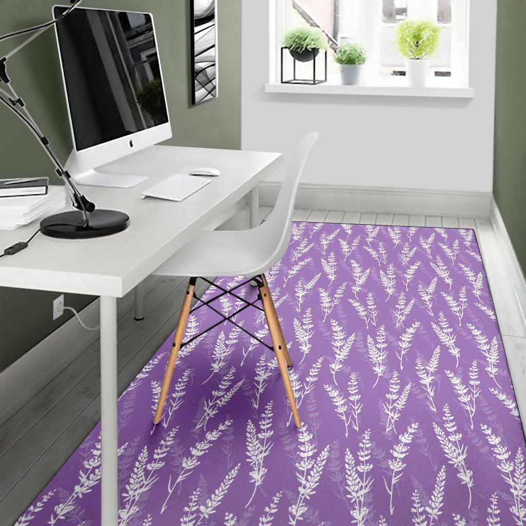 Floral Lavender Print Pattern Floor Mat-grizzshop