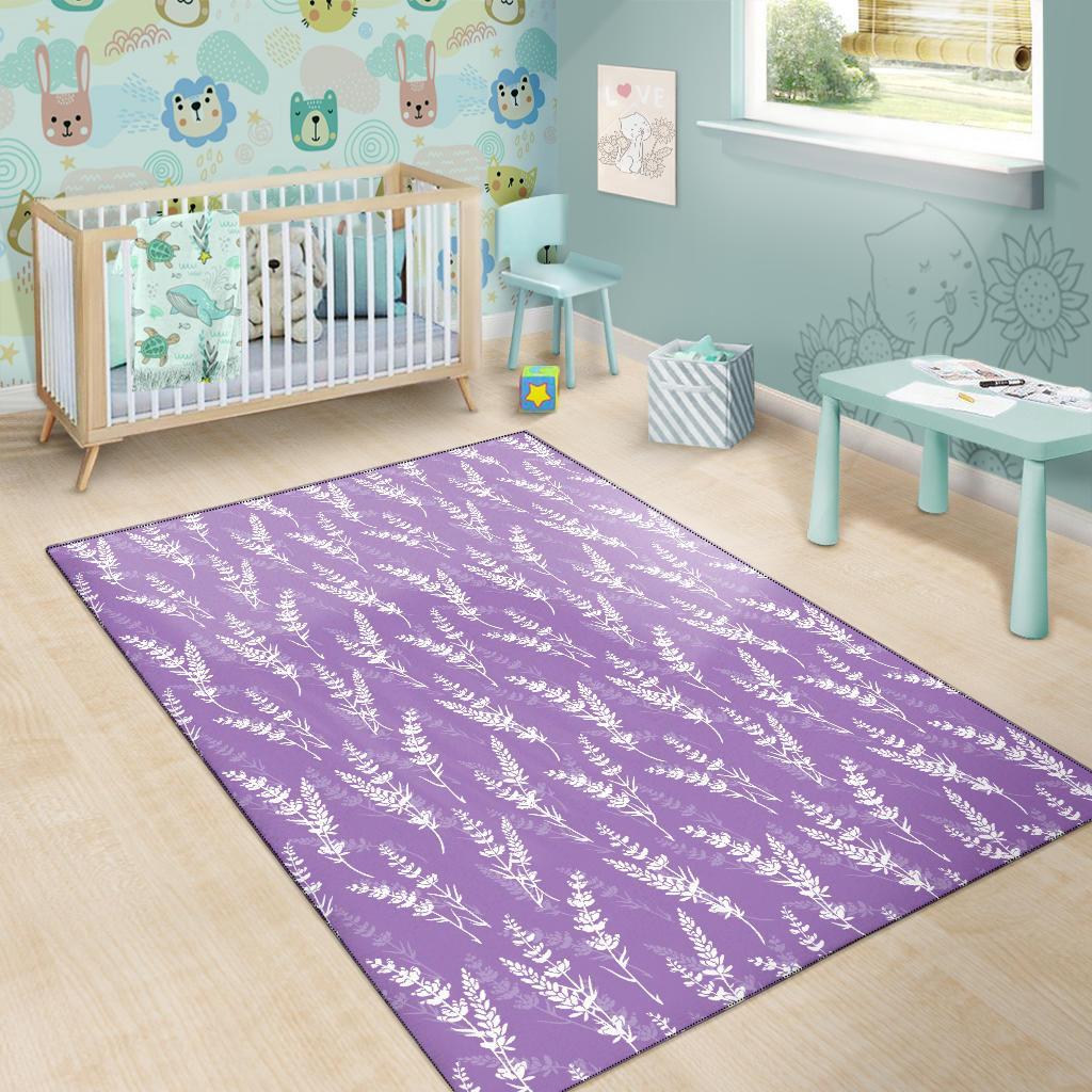 Floral Lavender Print Pattern Floor Mat-grizzshop