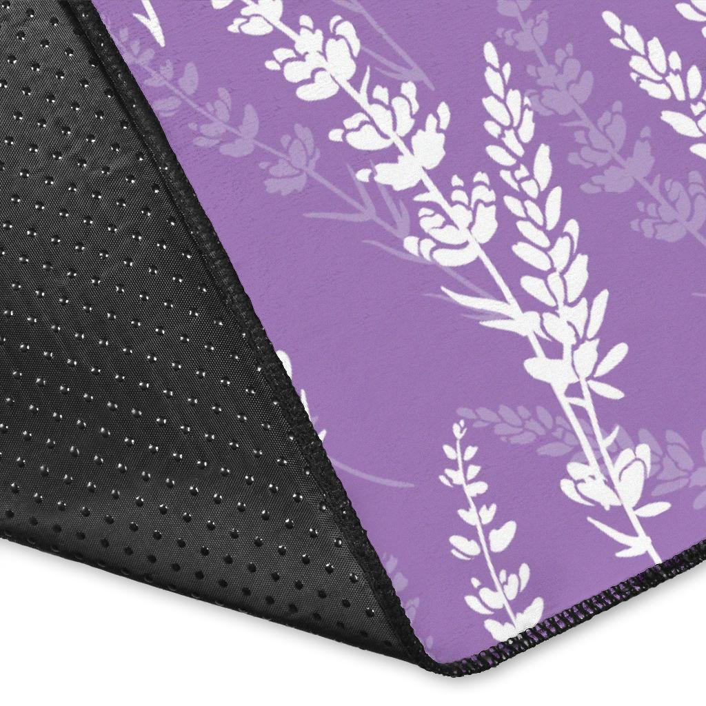 Floral Lavender Print Pattern Floor Mat-grizzshop