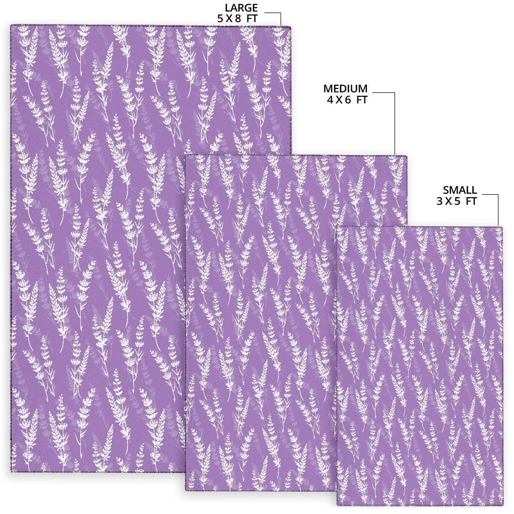 Floral Lavender Print Pattern Floor Mat-grizzshop